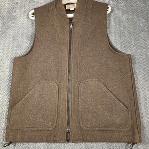 Filson Mackinaw Wool Vest Men's Medium Brown Full Zip Vintage Made In USA
